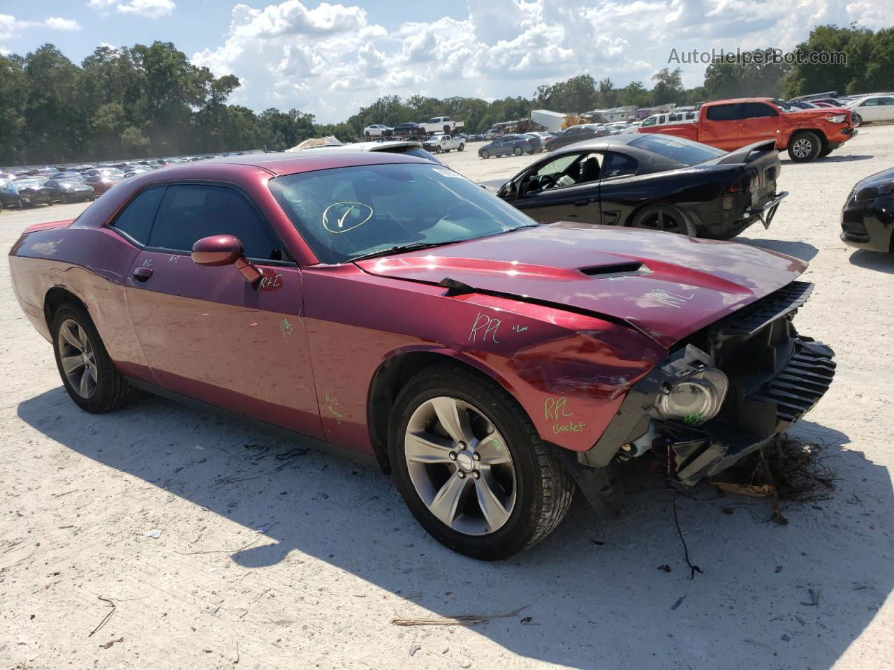 2018 Dodge Challenger Sxt Red vin: 2C3CDZAG5JH287306