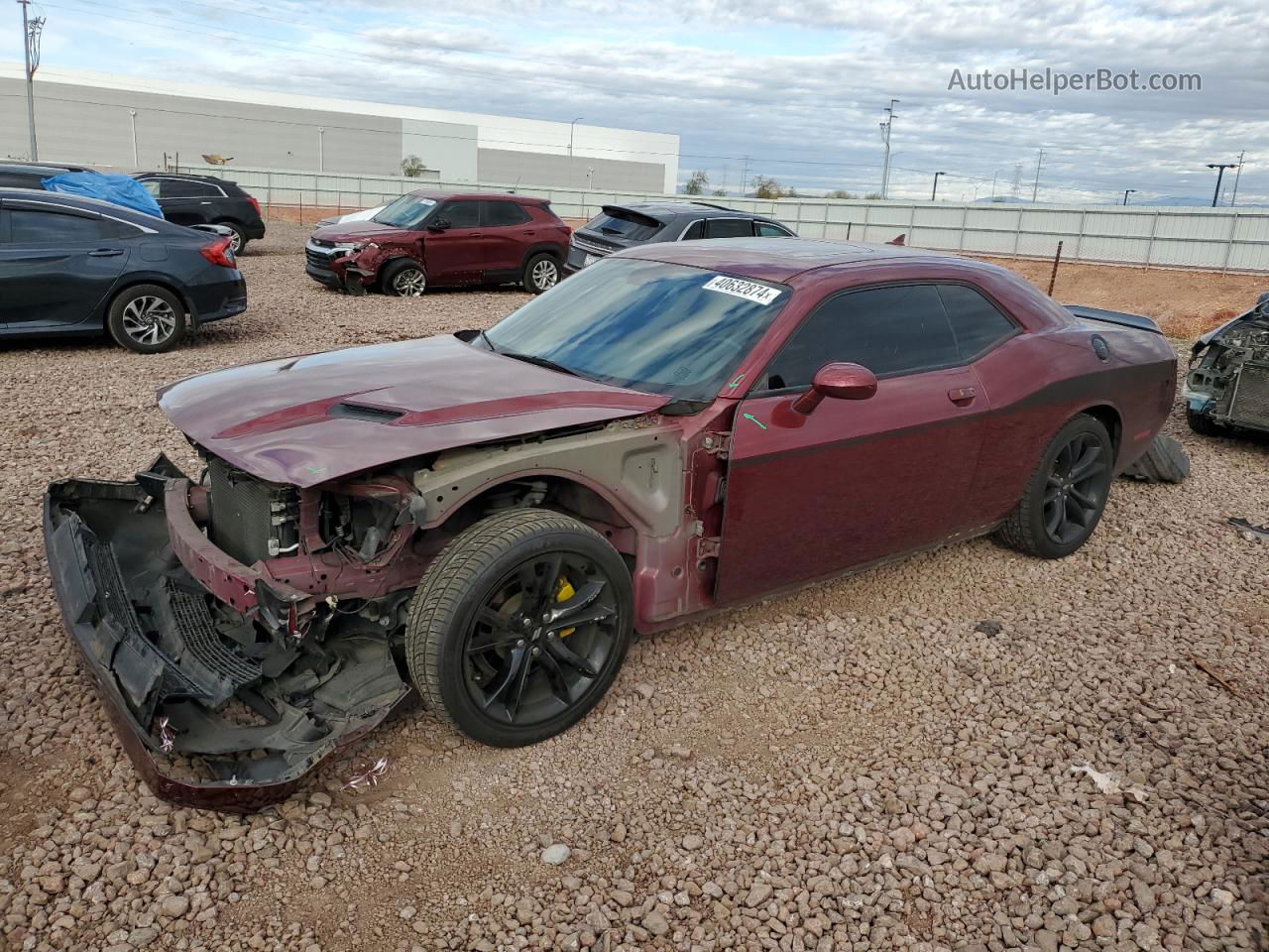 2018 Dodge Challenger Sxt Maroon vin: 2C3CDZAG7JH204958