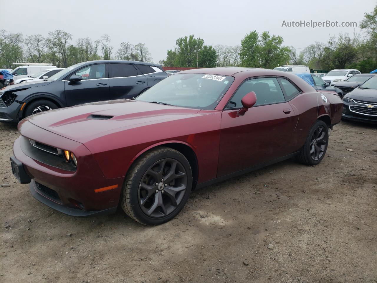 2018 Dodge Challenger Sxt Burgundy vin: 2C3CDZAG7JH258485