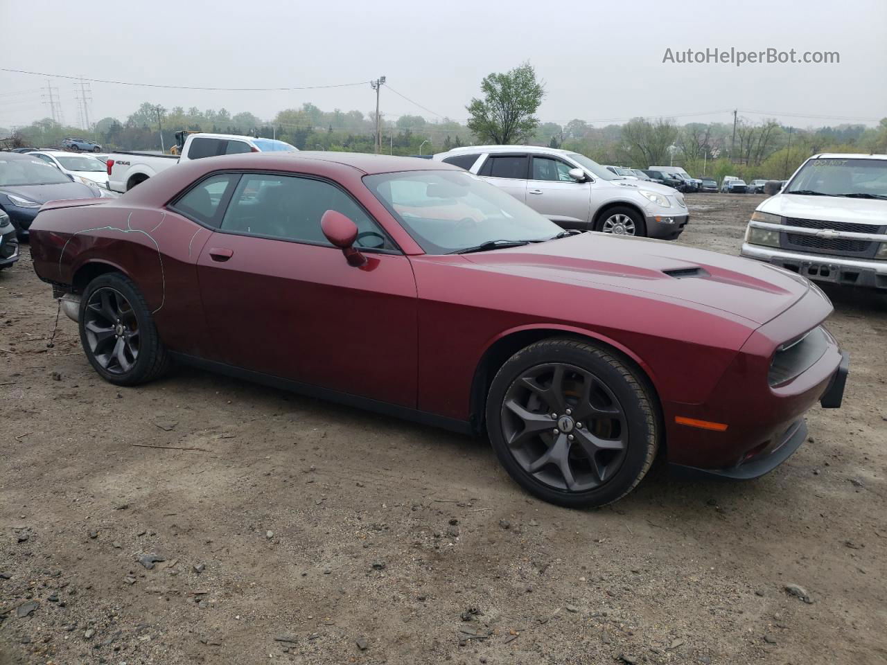 2018 Dodge Challenger Sxt Бордовый vin: 2C3CDZAG7JH258485