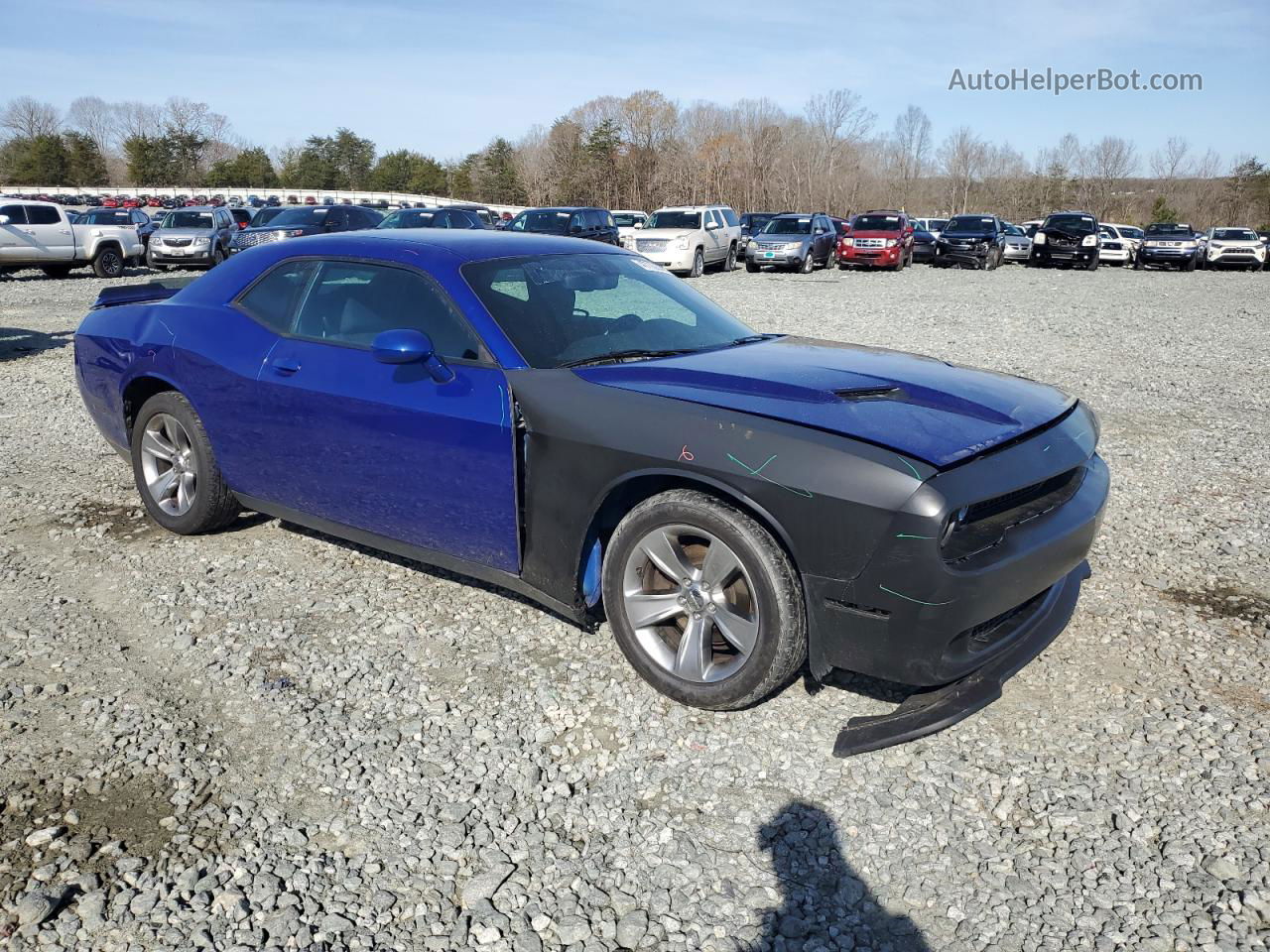 2018 Dodge Challenger Sxt Синий vin: 2C3CDZAG8JH305362