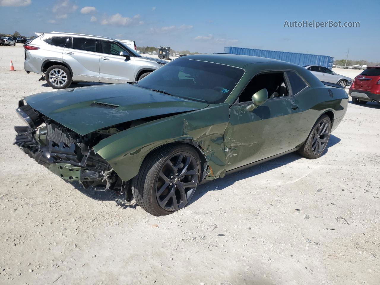 2022 Dodge Challenger Sxt Green vin: 2C3CDZAG8NH233536