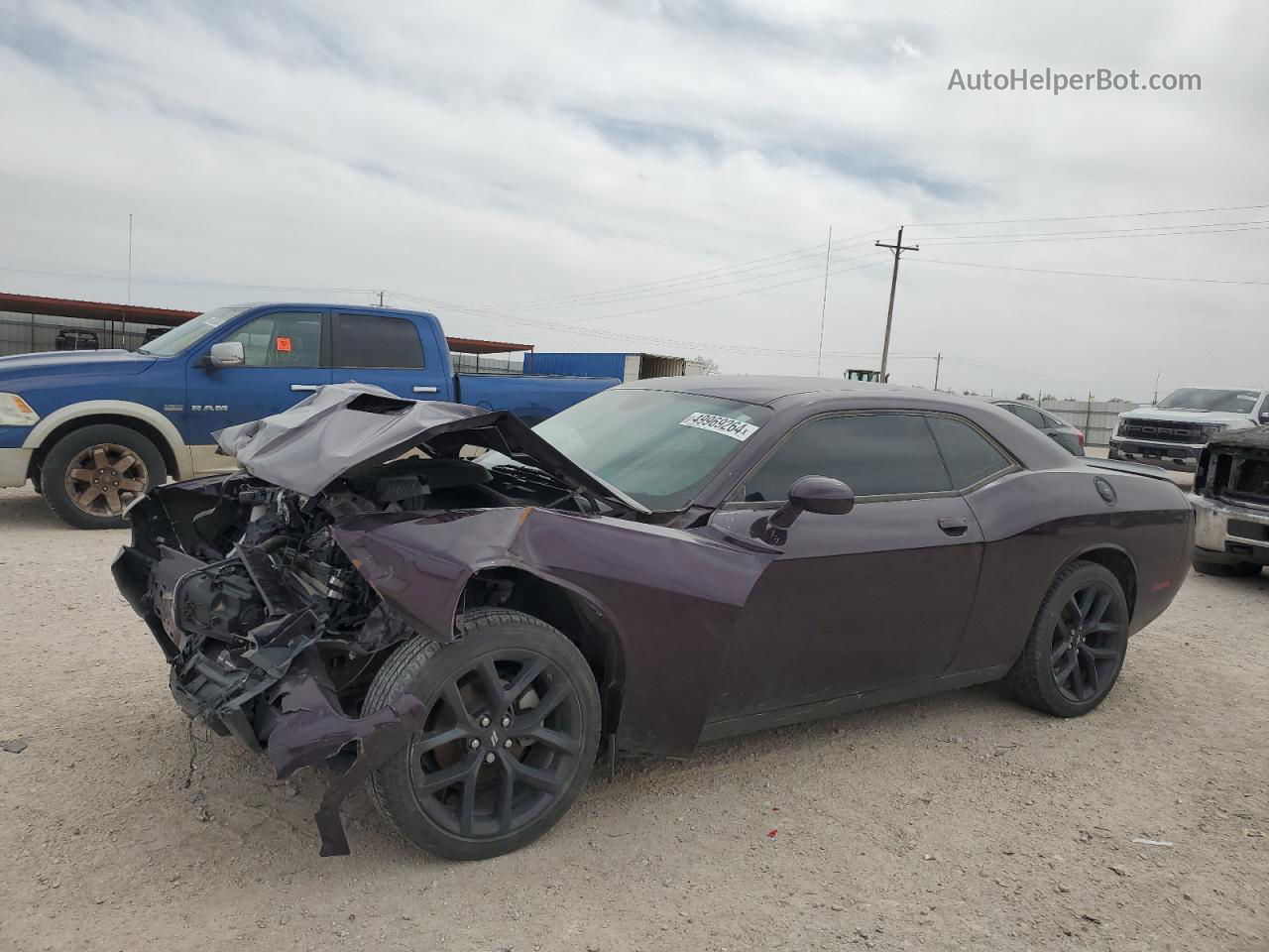 2022 Dodge Challenger Sxt Purple vin: 2C3CDZAGXNH128738