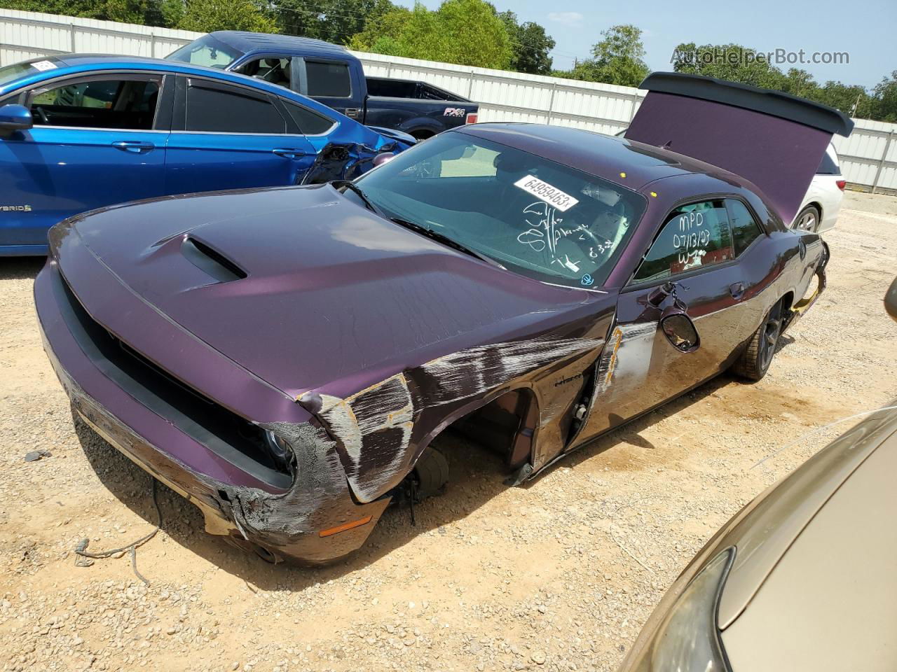 2022 Dodge Challenger R/t Purple vin: 2C3CDZBT1NH233843