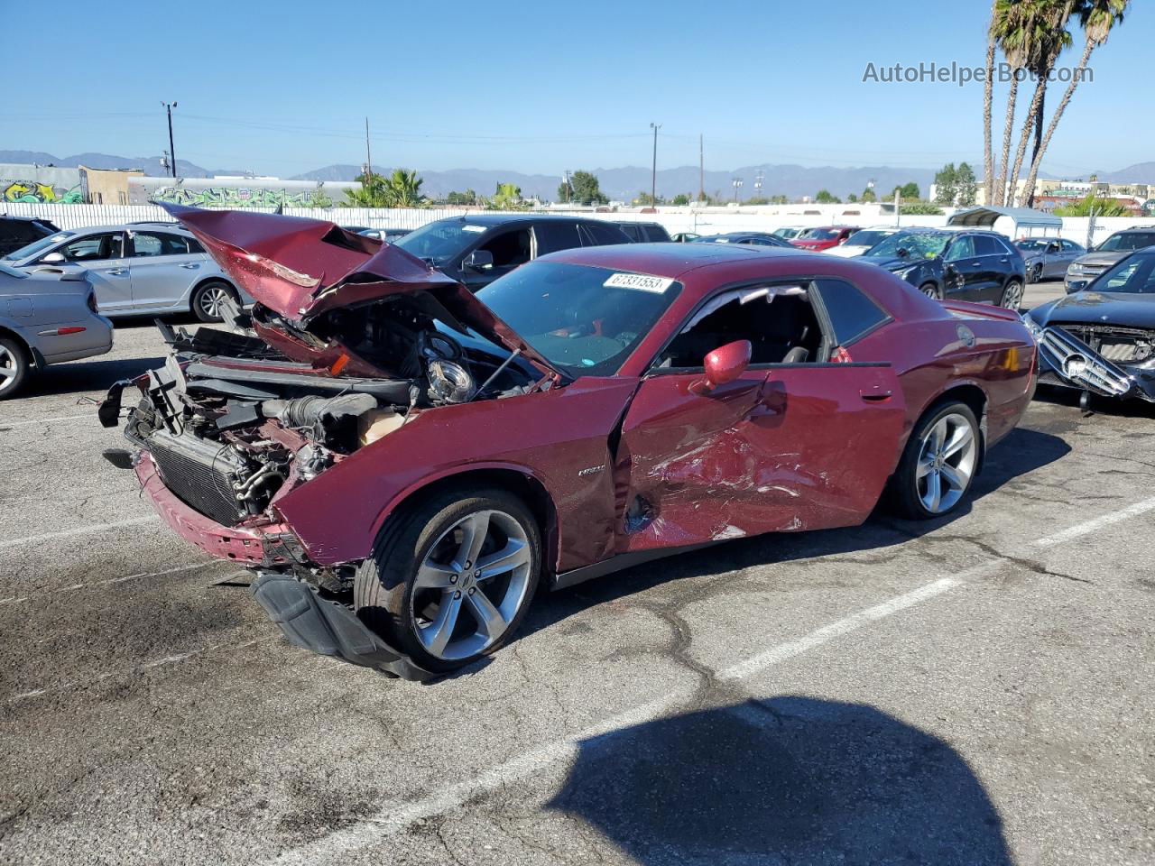 2018 Dodge Challenger R/t Maroon vin: 2C3CDZBT2JH225034