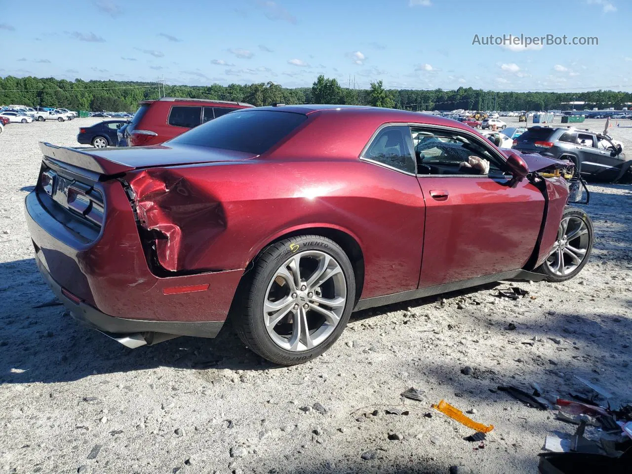 2022 Dodge Challenger R/t Burgundy vin: 2C3CDZBT3NH105474