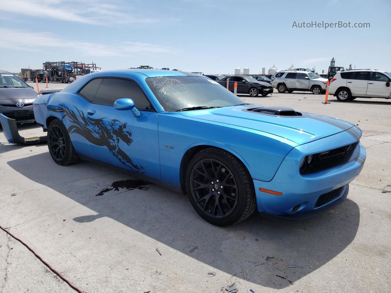 2018 Dodge Challenger R/t Синий vin: 2C3CDZBT5JH333681