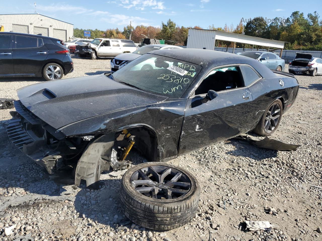 2022 Dodge Challenger R/t Черный vin: 2C3CDZBT9NH253810