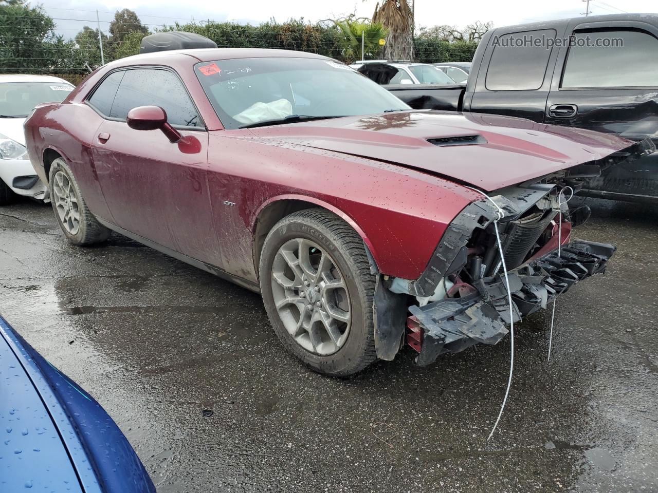 2017 Dodge Challenger Gt Бордовый vin: 2C3CDZGG2HH600183