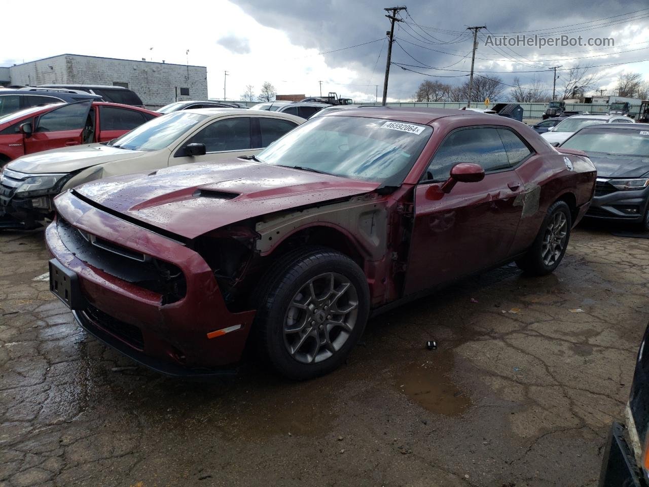 2017 Dodge Challenger Gt Burgundy vin: 2C3CDZGG9HH634072