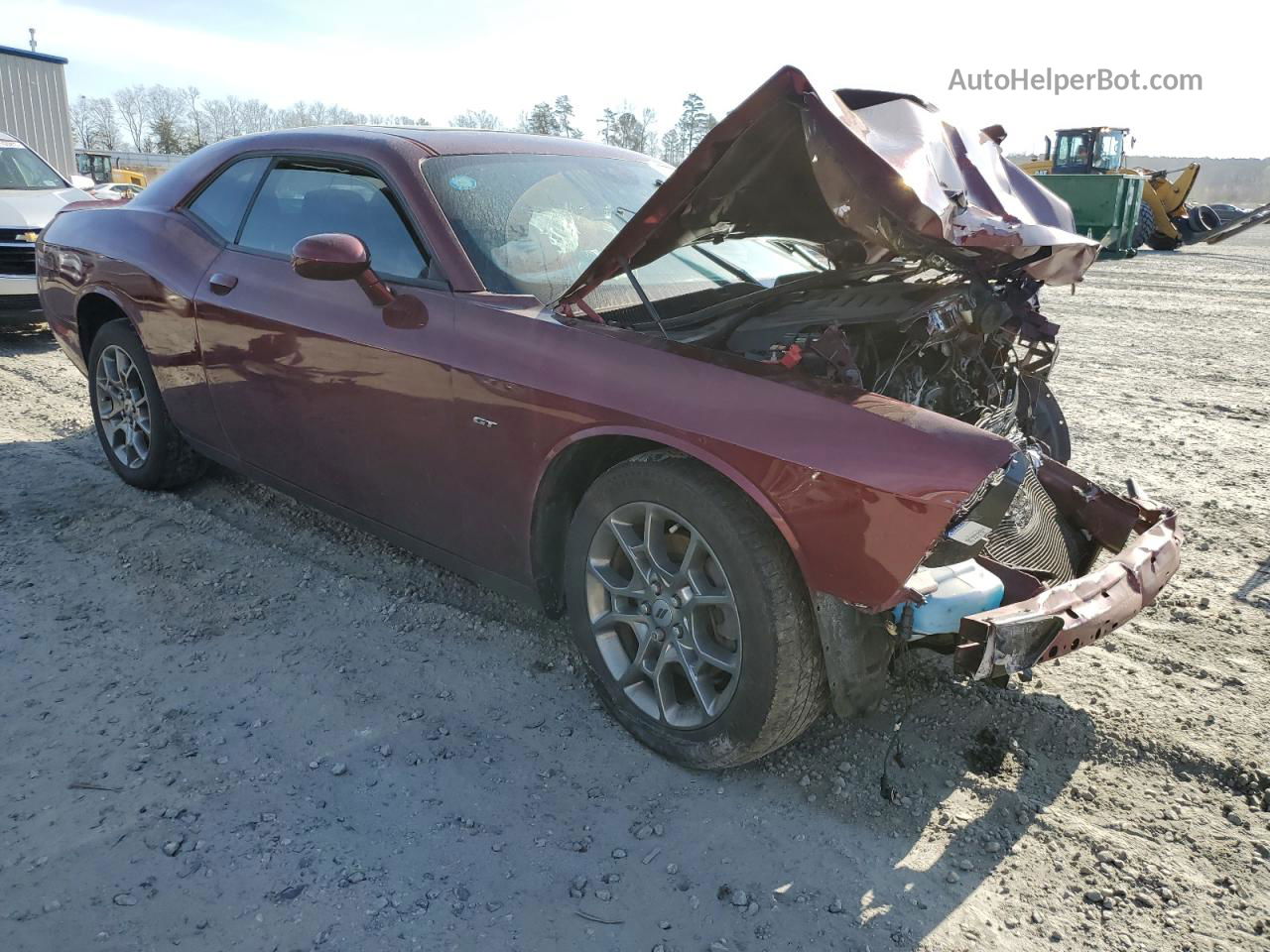 2017 Dodge Challenger Gt Бордовый vin: 2C3CDZGGXHH606085