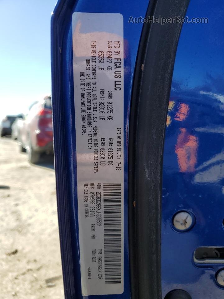 2018 Dodge Challenger Gt Blue vin: 2C3CDZGGXJH328522