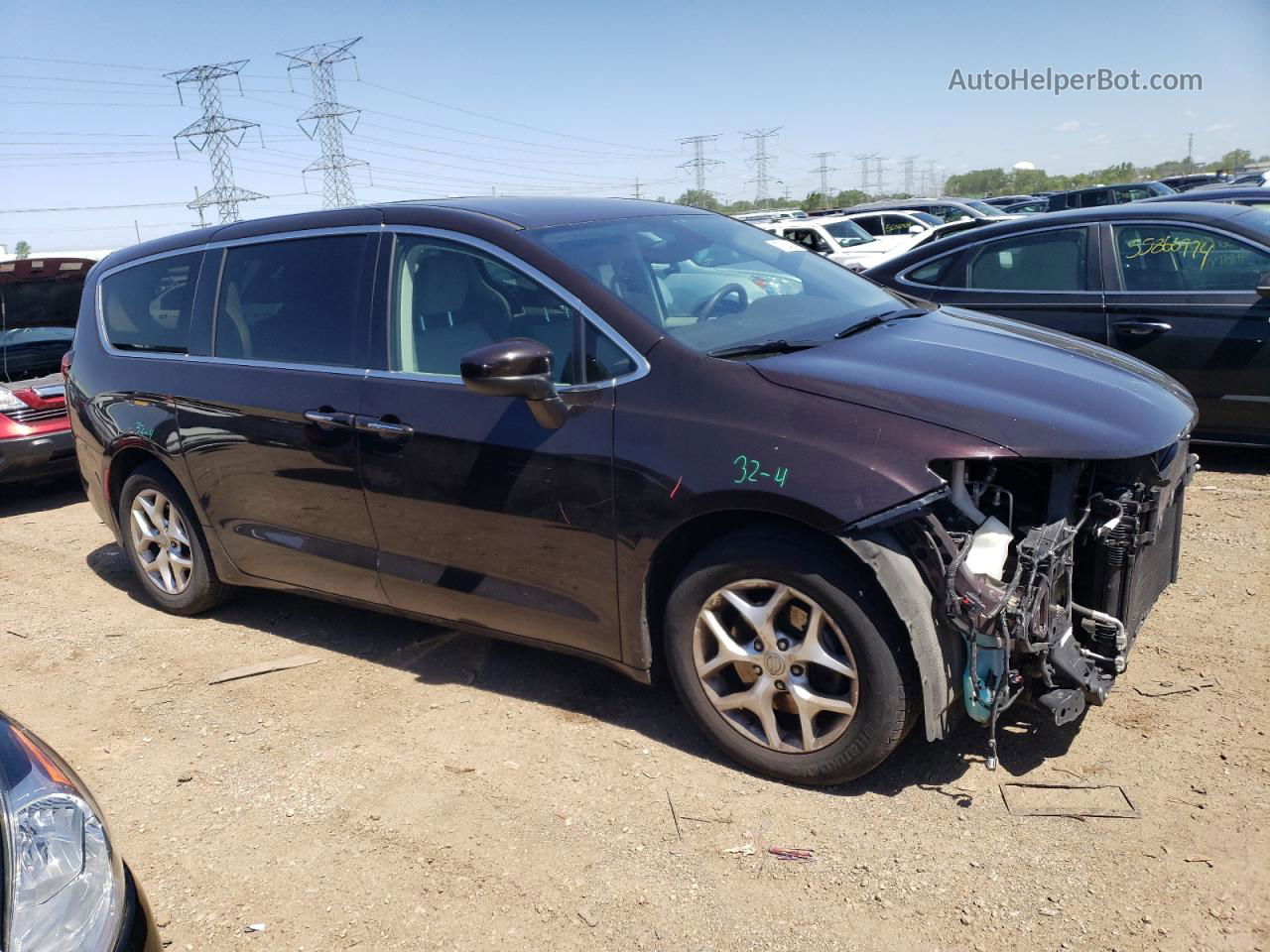 2017 Chrysler Pacifica Touring L Темно-бордовый vin: 2C4RC1BG9HR768219