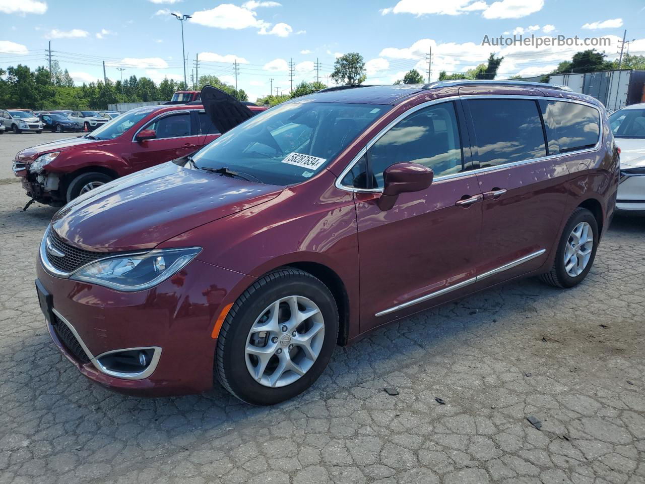 2017 Chrysler Pacifica Touring L Plus Maroon vin: 2C4RC1EG8HR827126