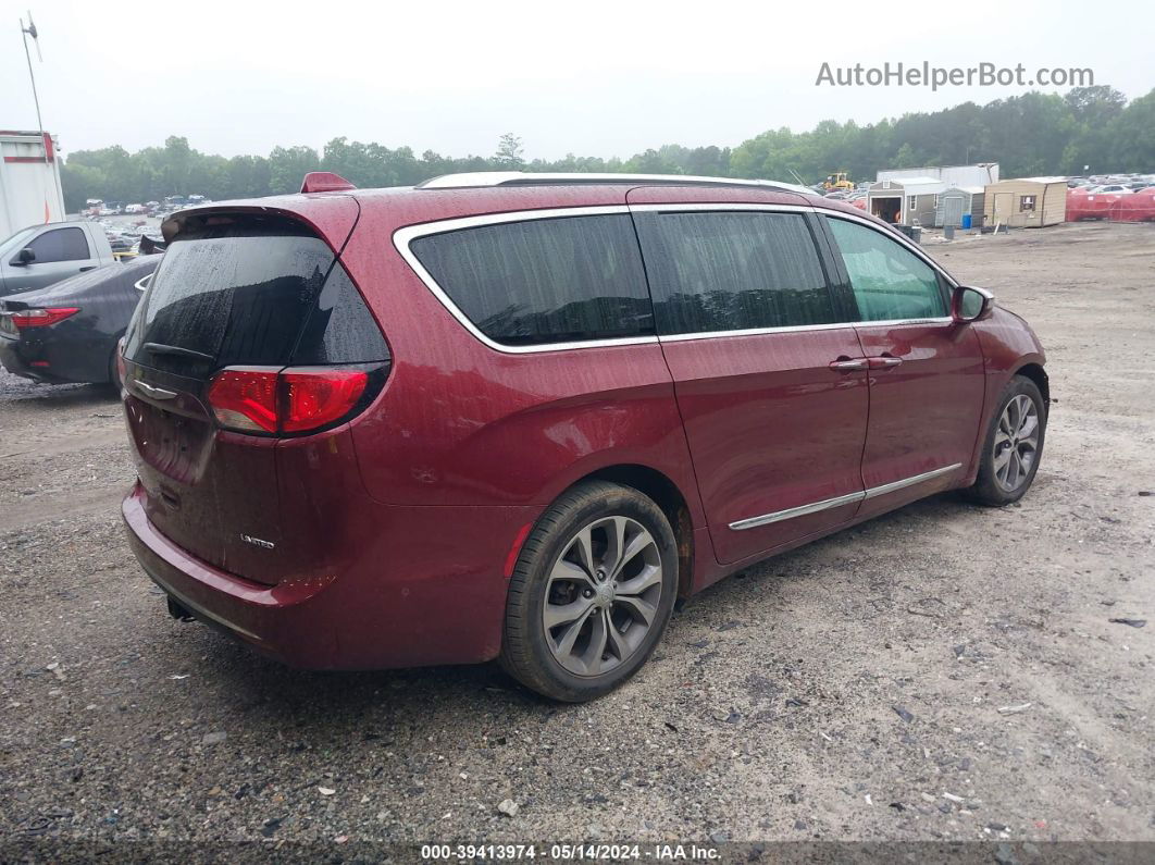 2017 Chrysler Pacifica Limited Maroon vin: 2C4RC1GG6HR595543