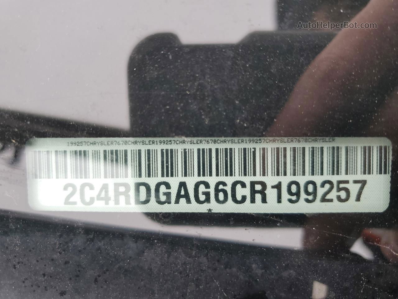 2012 Dodge Ram Van White vin: 2C4RDGAG6CR199257