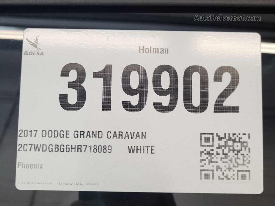 2017 Dodge Grand Caravan Se Неизвестно vin: 2C7WDGBG6HR718089