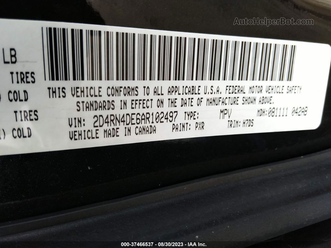 2010 Dodge Grand Caravan Se Black vin: 2D4RN4DE6AR102497