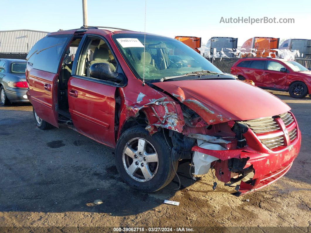 2005 Dodge Grand Caravan Sxt Red vin: 2D8GP44L75R128546