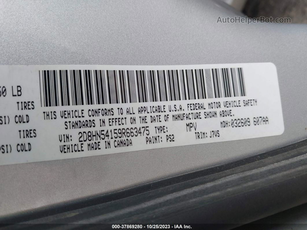 2009 Dodge Grand Caravan Sxt Gray vin: 2D8HN54159R663475