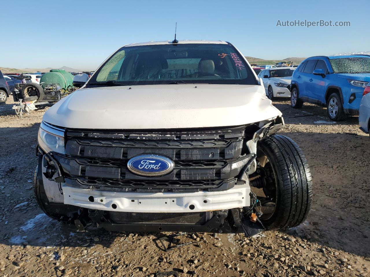 2014 Ford Edge Sport White vin: 2FMDK3AK5EBB41290