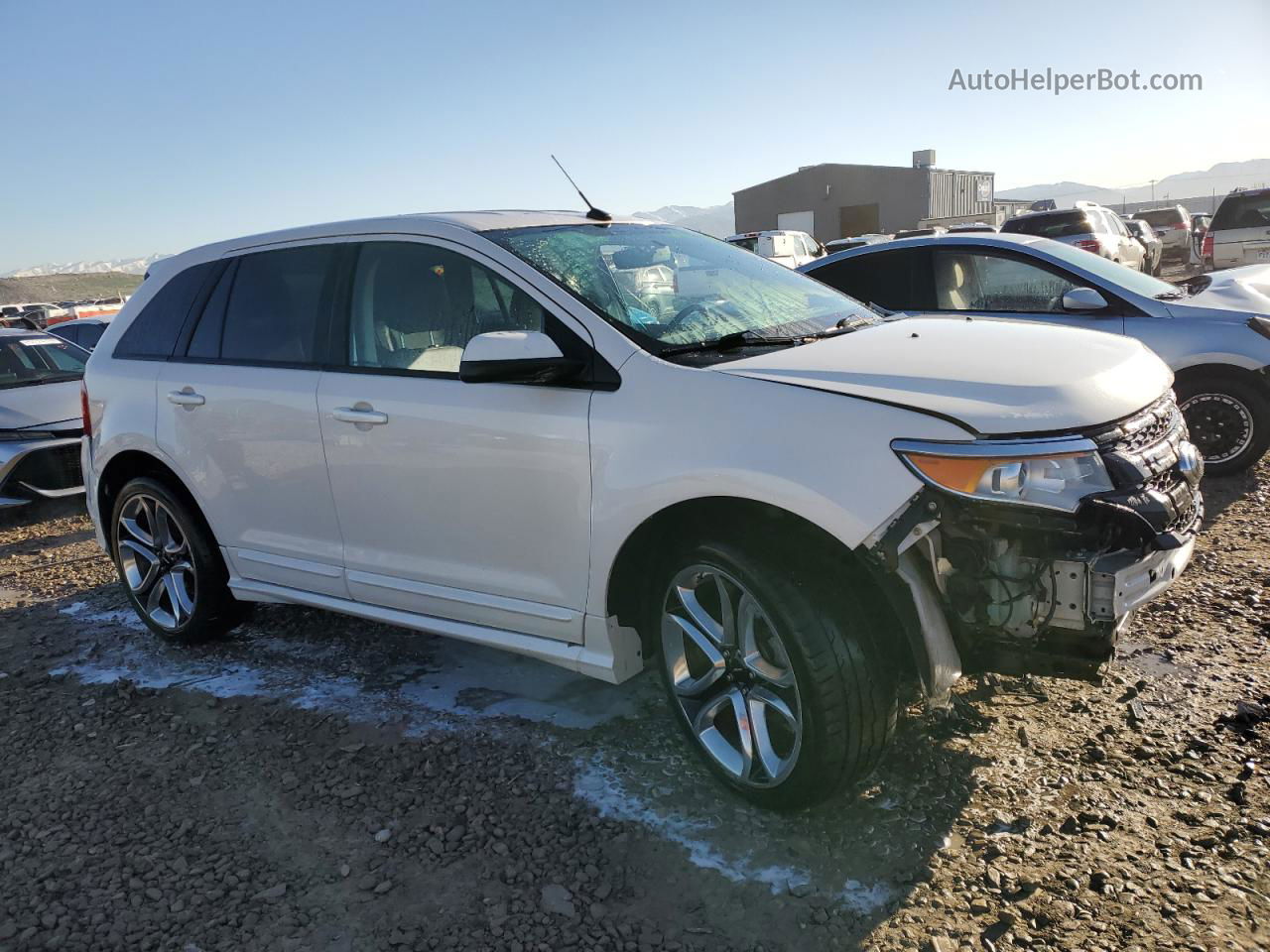 2014 Ford Edge Sport White vin: 2FMDK3AK5EBB41290