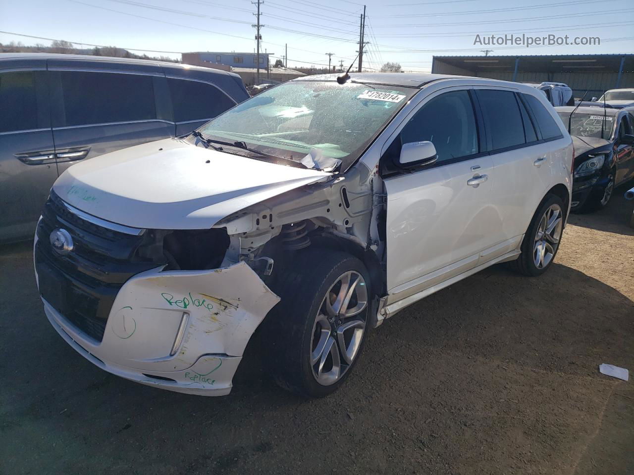 2014 Ford Edge Sport White vin: 2FMDK3AK9EBA05051