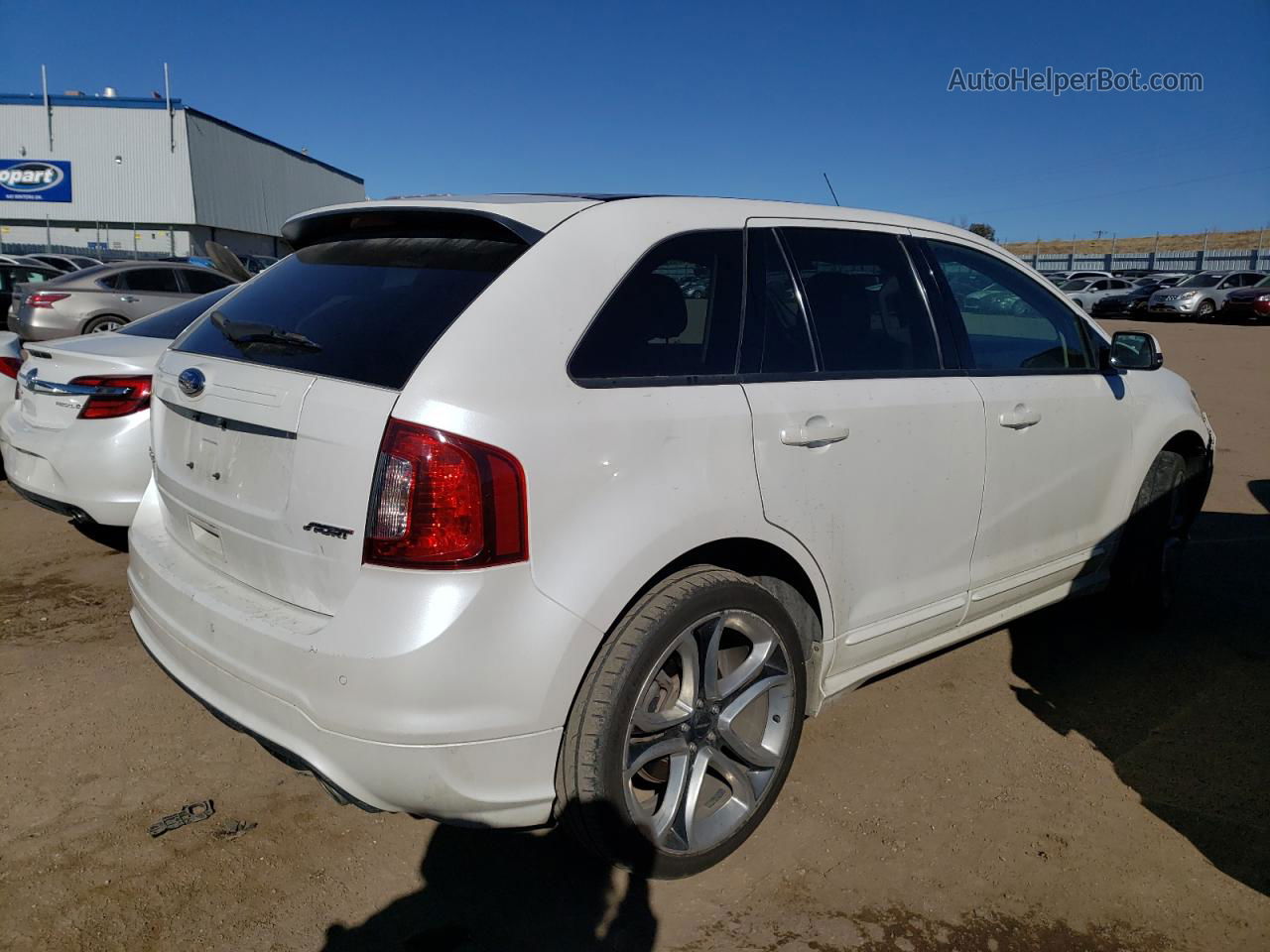 2014 Ford Edge Sport White vin: 2FMDK3AK9EBA05051