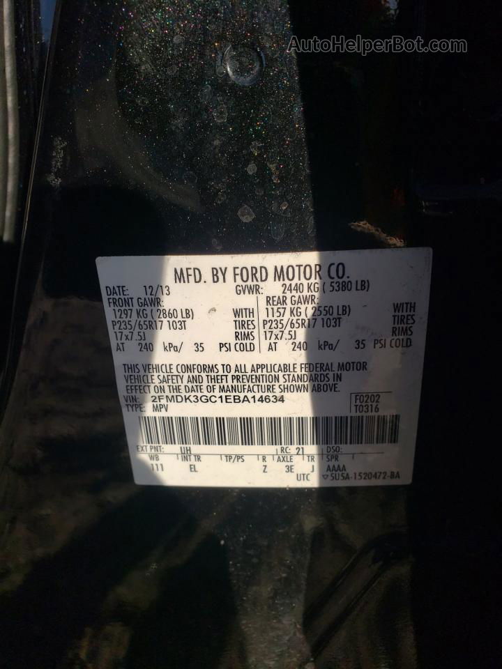 2014 Ford Edge Se Черный vin: 2FMDK3GC1EBA14634