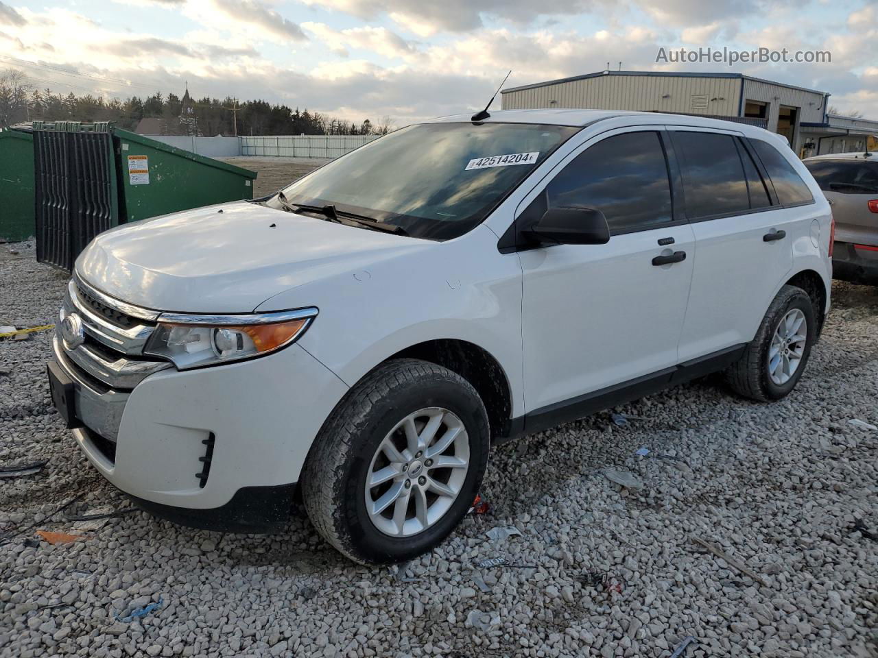 2014 Ford Edge Se White vin: 2FMDK3GC1EBA99135