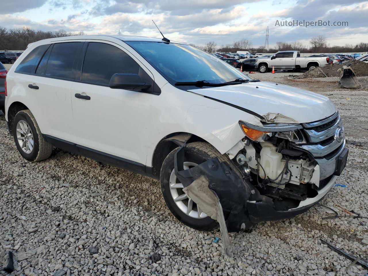 2014 Ford Edge Se White vin: 2FMDK3GC1EBA99135