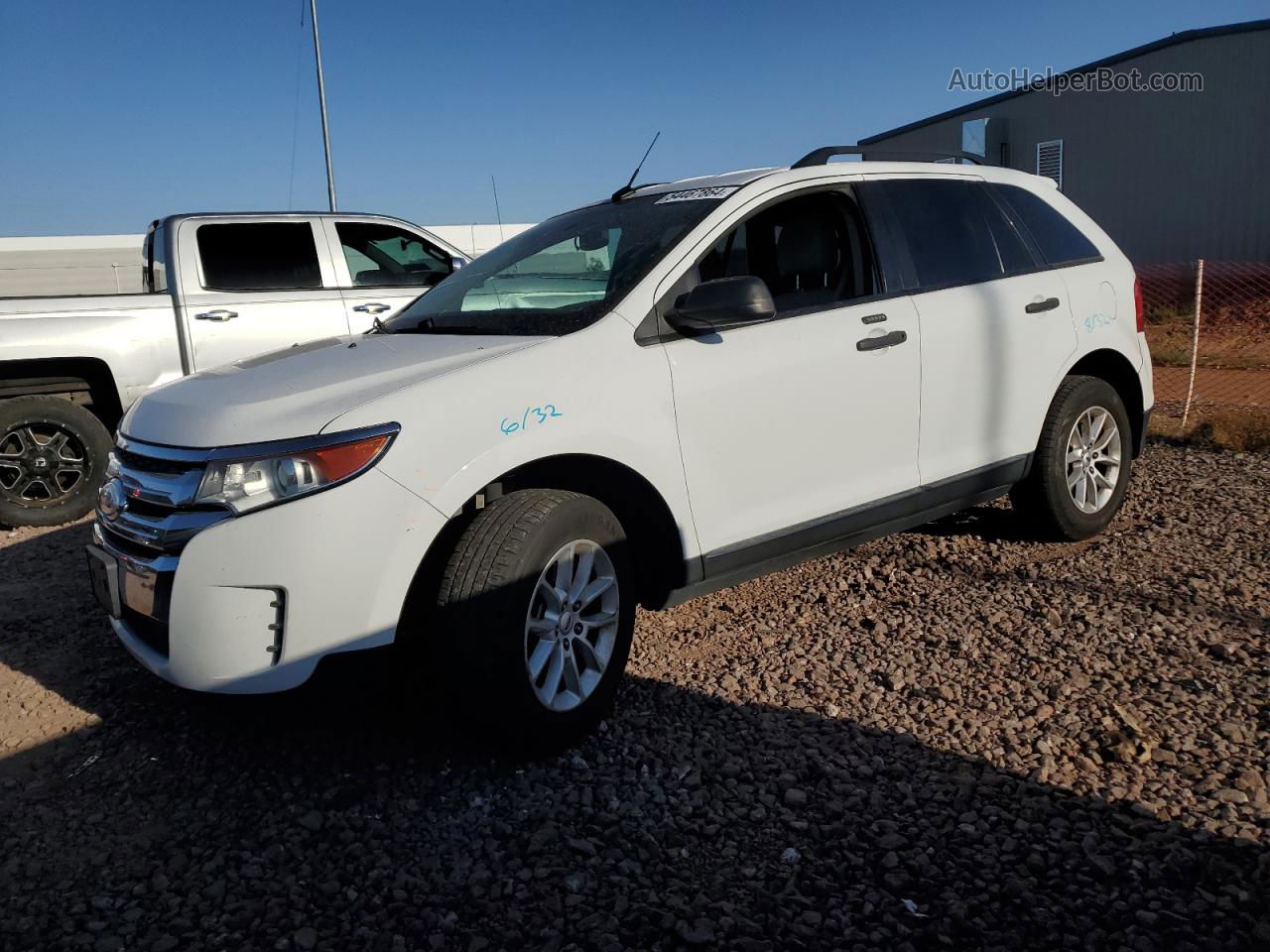 2014 Ford Edge Se White vin: 2FMDK3GC2EBA25576