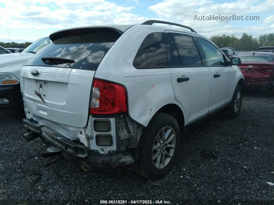 2014 Ford Edge Se White vin: 2FMDK3GC4EBB35898