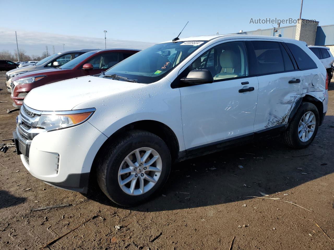 2014 Ford Edge Se White vin: 2FMDK3GC6EBB36423