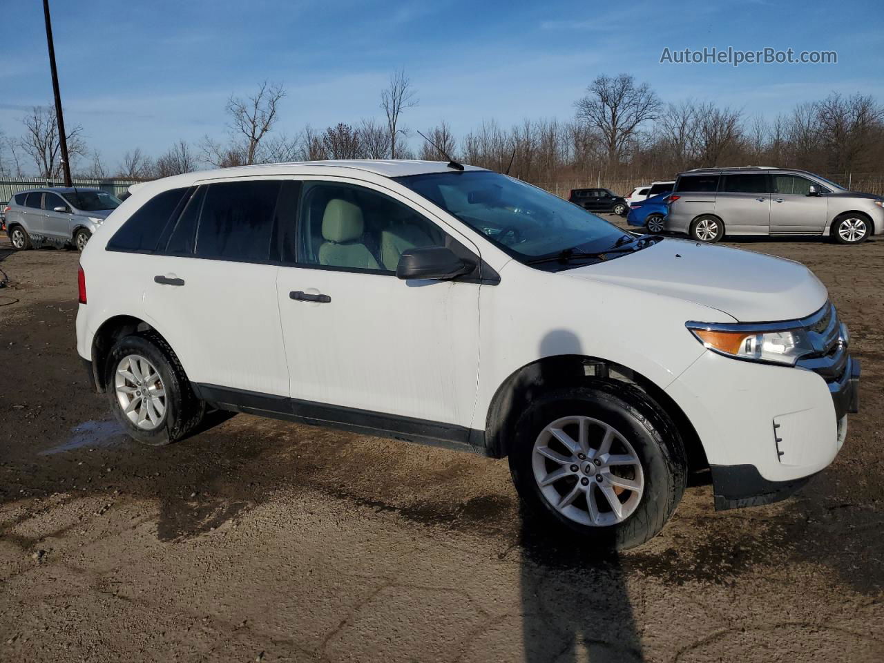 2014 Ford Edge Se White vin: 2FMDK3GC8EBA68478