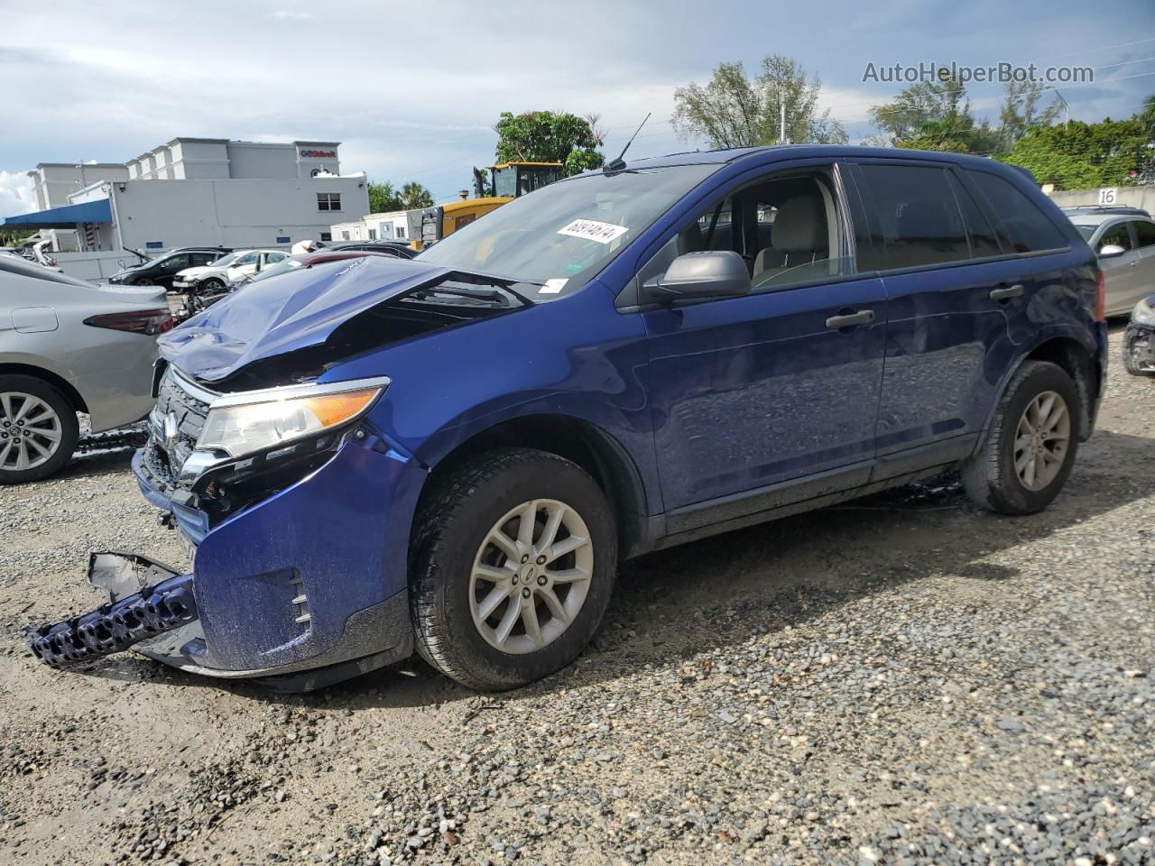 2014 Ford Edge Se Blue vin: 2FMDK3GC8EBB19512