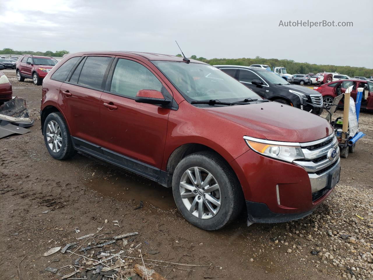 2014 Ford Edge Sel Red vin: 2FMDK3J93EBB38675