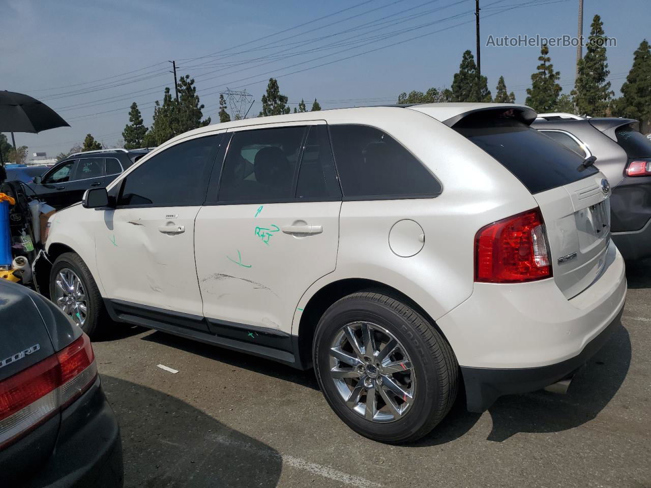 2014 Ford Edge Sel White vin: 2FMDK3J9XEBB55988