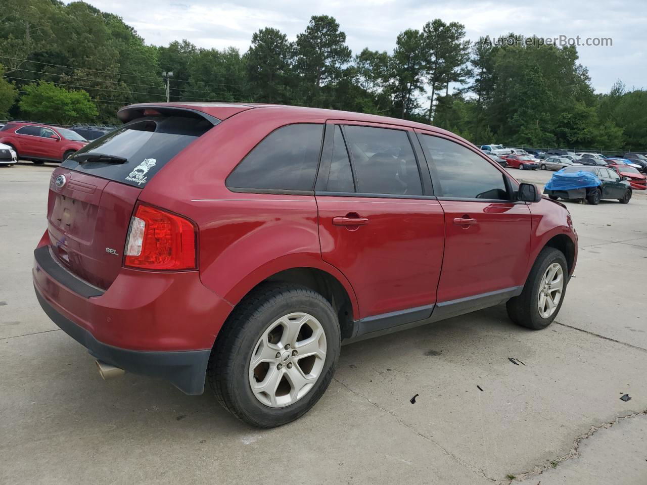 2014 Ford Edge Sel Red vin: 2FMDK3JC0EBA29117