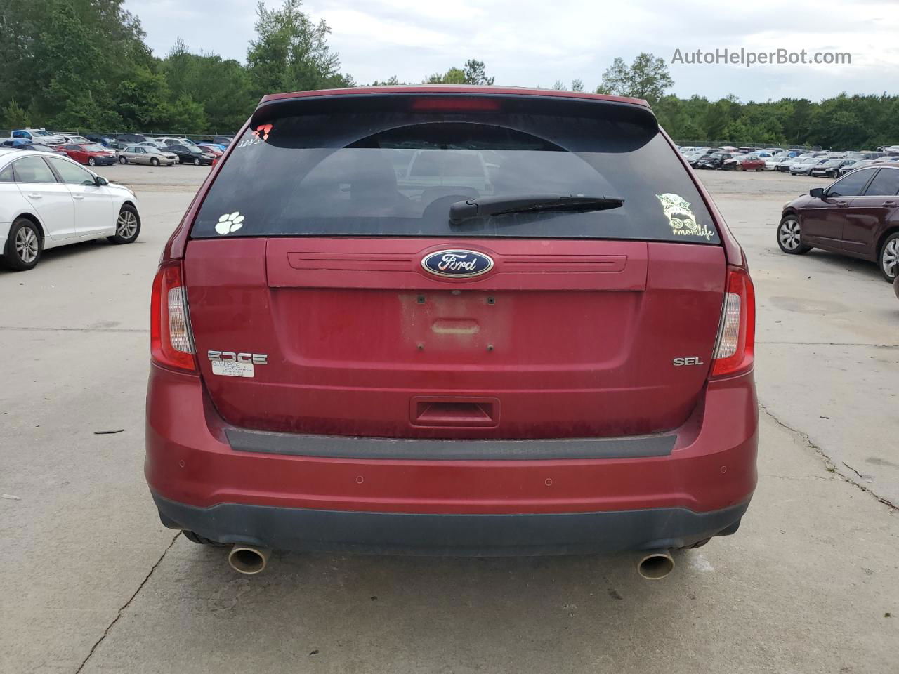 2014 Ford Edge Sel Red vin: 2FMDK3JC0EBA29117