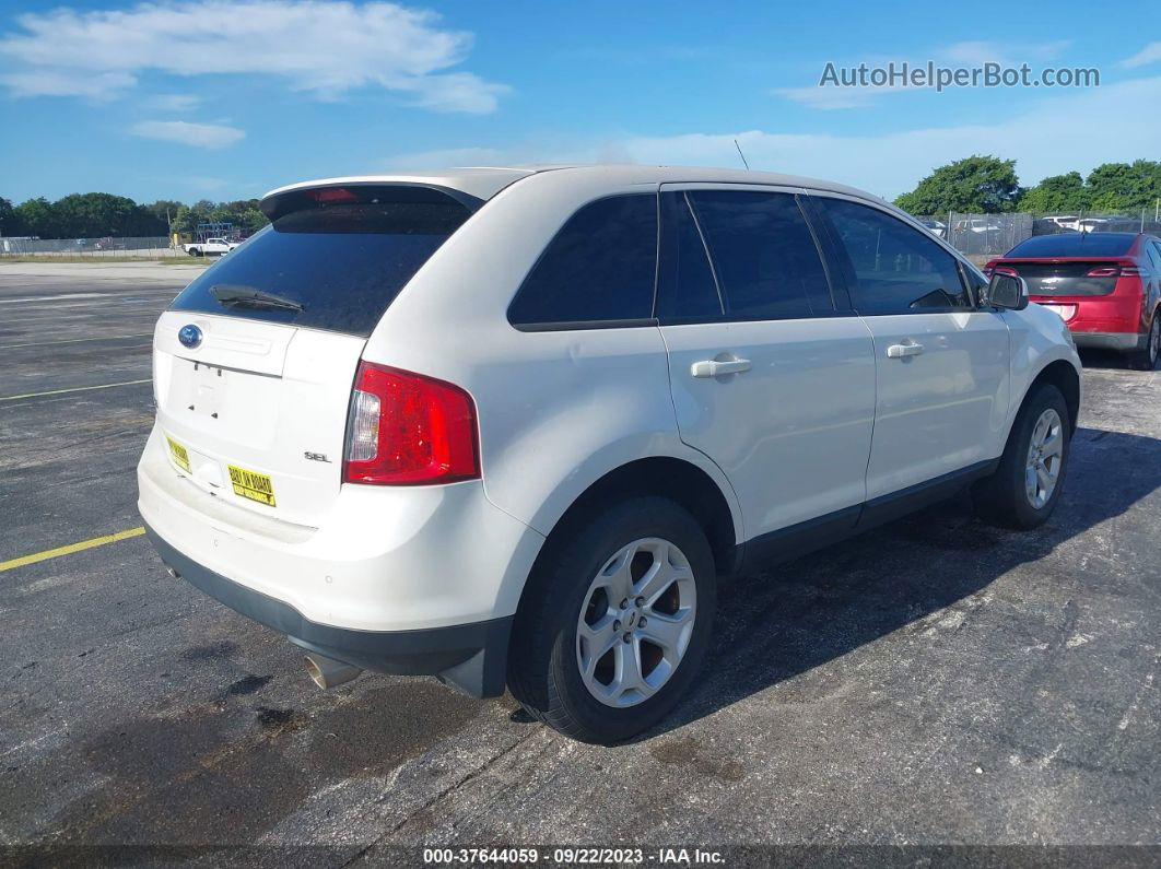 2014 Ford Edge Sel White vin: 2FMDK3JC1EBA95661