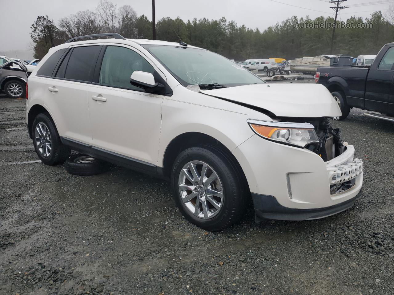 2014 Ford Edge Sel White vin: 2FMDK3JC3EBB72515