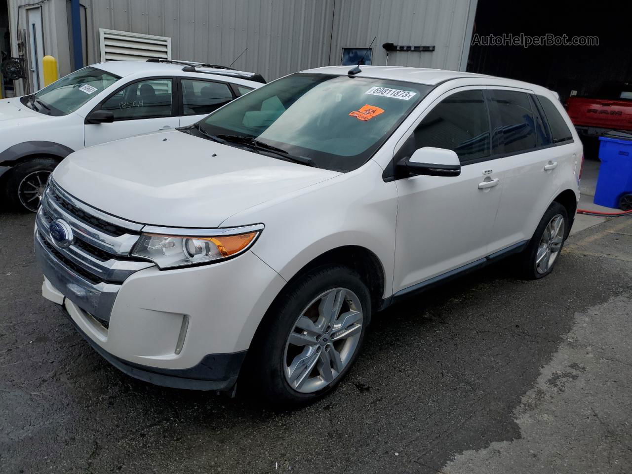 2014 Ford Edge Sel White vin: 2FMDK3JC4EBA41061