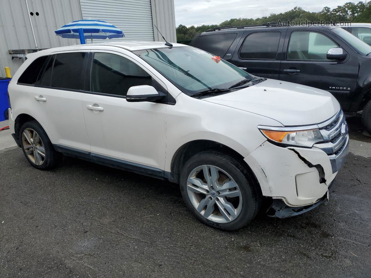 2014 Ford Edge Sel White vin: 2FMDK3JC4EBA41061