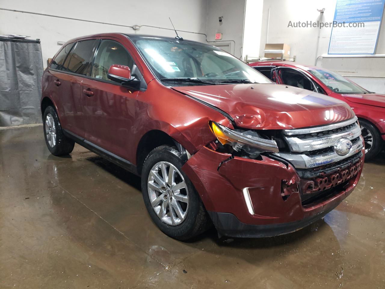 2014 Ford Edge Sel Red vin: 2FMDK3JC5EBA18789