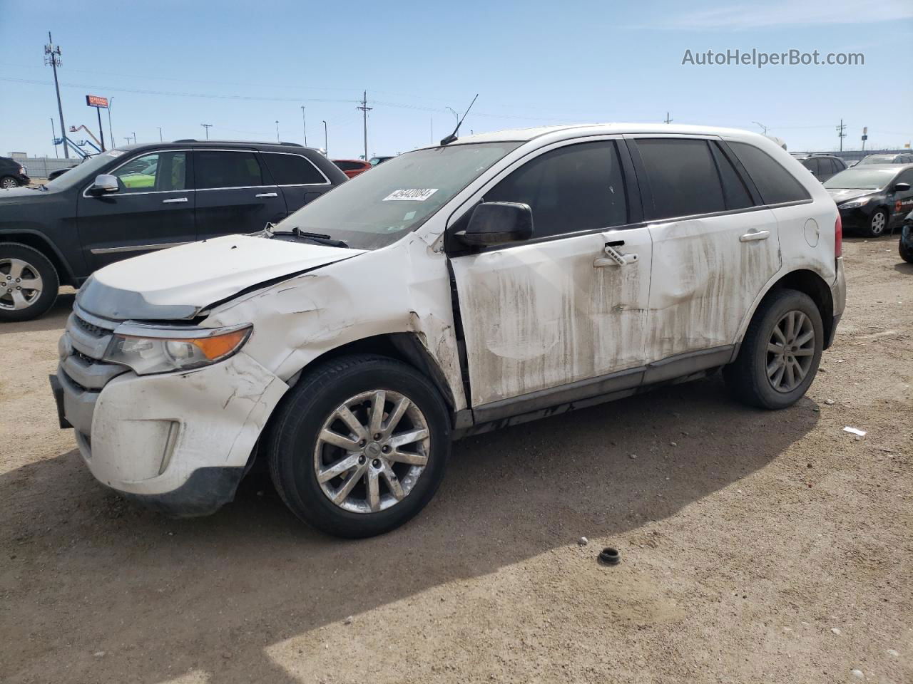 2014 Ford Edge Sel White vin: 2FMDK3JC5EBA50318