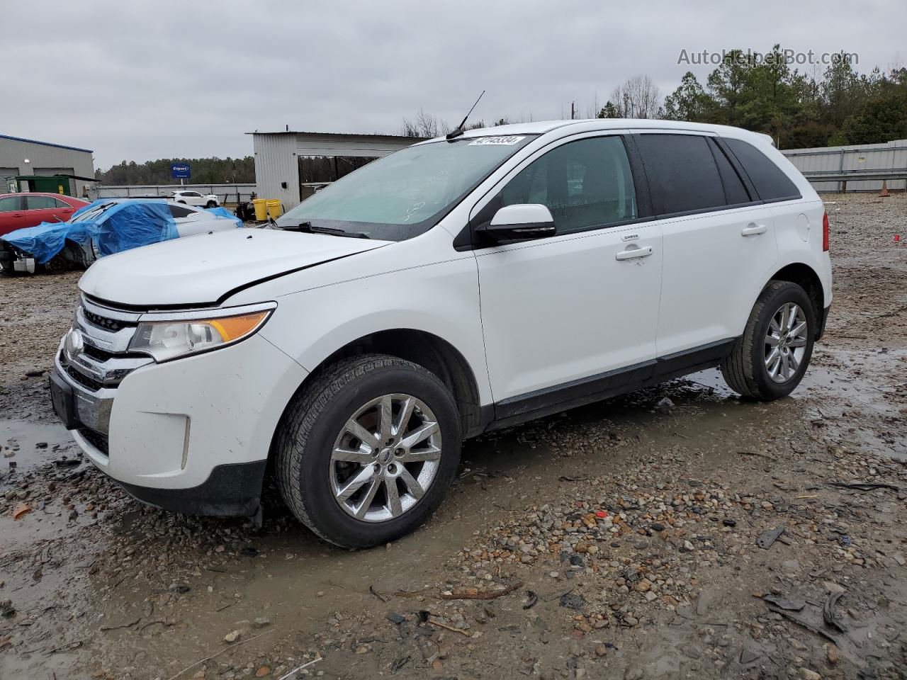 2014 Ford Edge Sel White vin: 2FMDK3JC6EBA02441