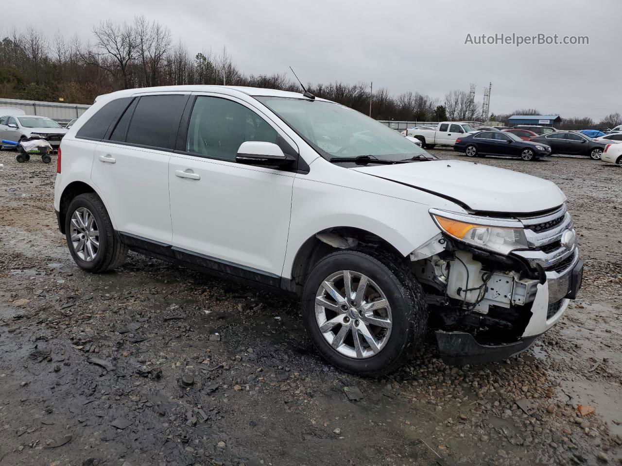 2014 Ford Edge Sel White vin: 2FMDK3JC6EBA02441