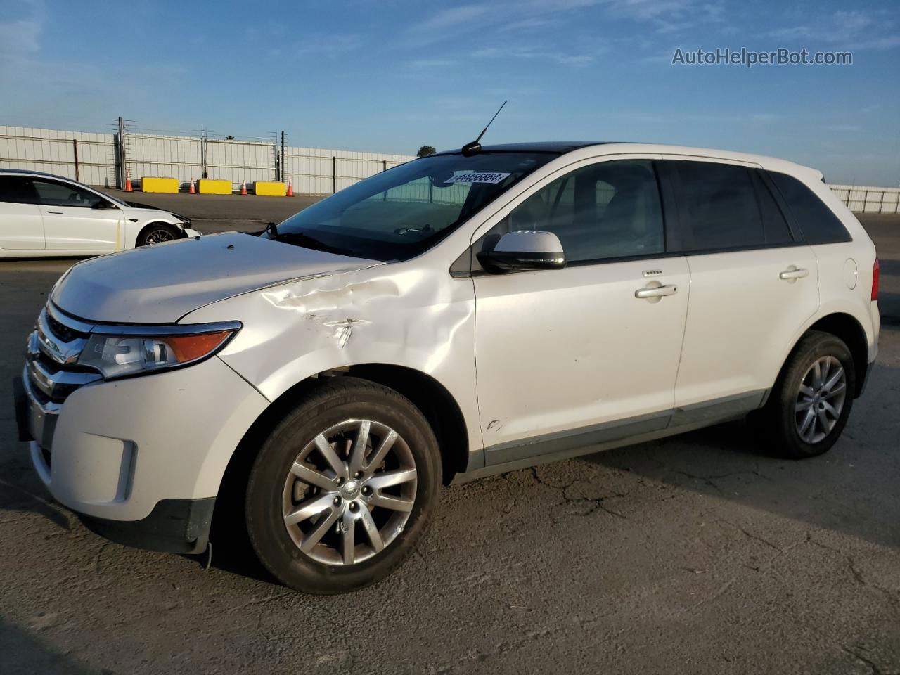 2014 Ford Edge Sel White vin: 2FMDK3JC6EBA25380