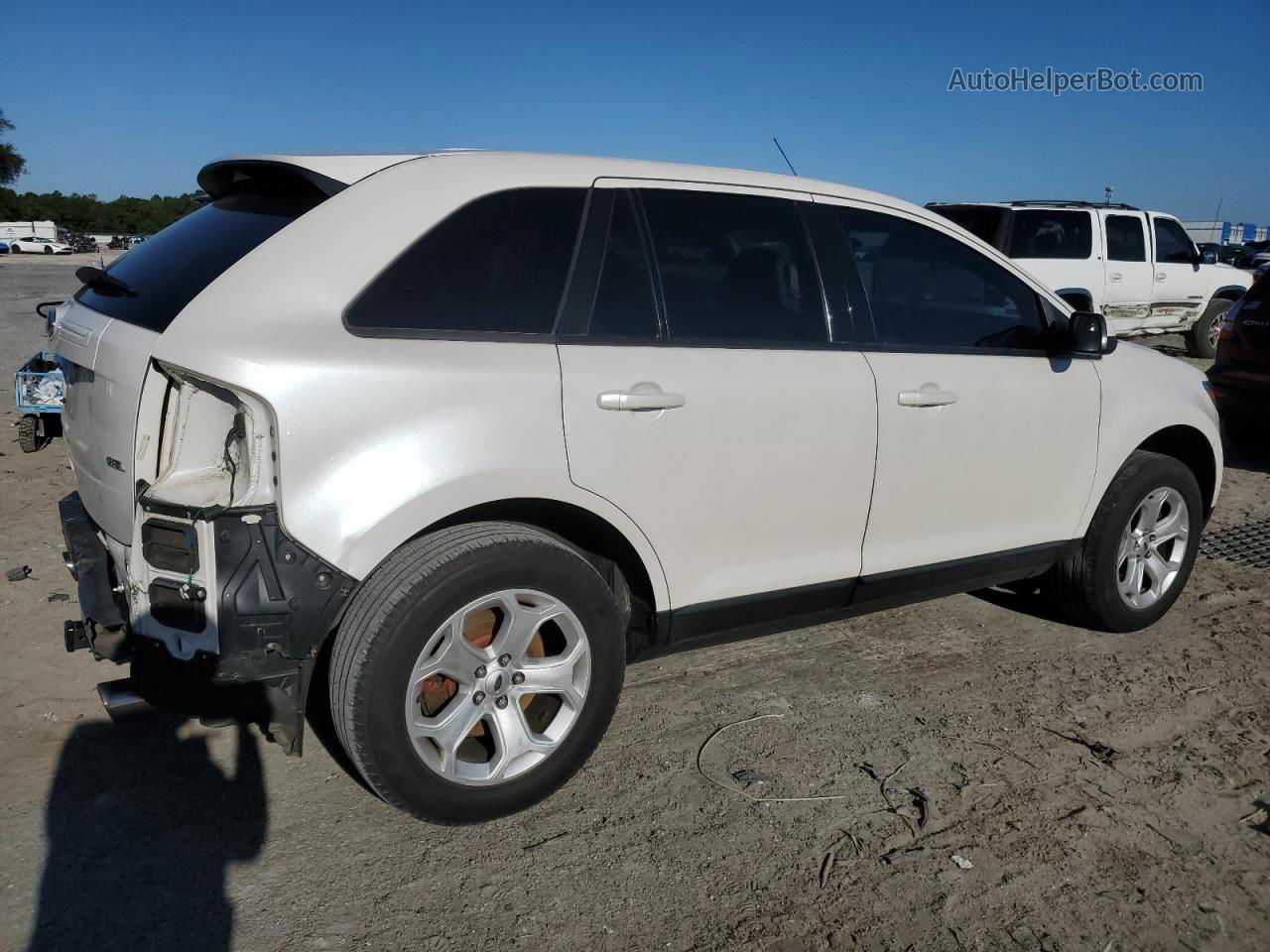 2014 Ford Edge Sel White vin: 2FMDK3JC6EBA94571